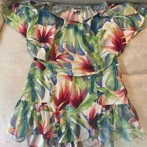 Women’s Show Me Your Mumu tropical top and high waisted bottom set size medium